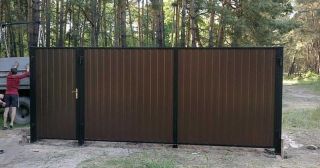 Купить распашные ворота из профнастила Северск, цена от 2735 руб.